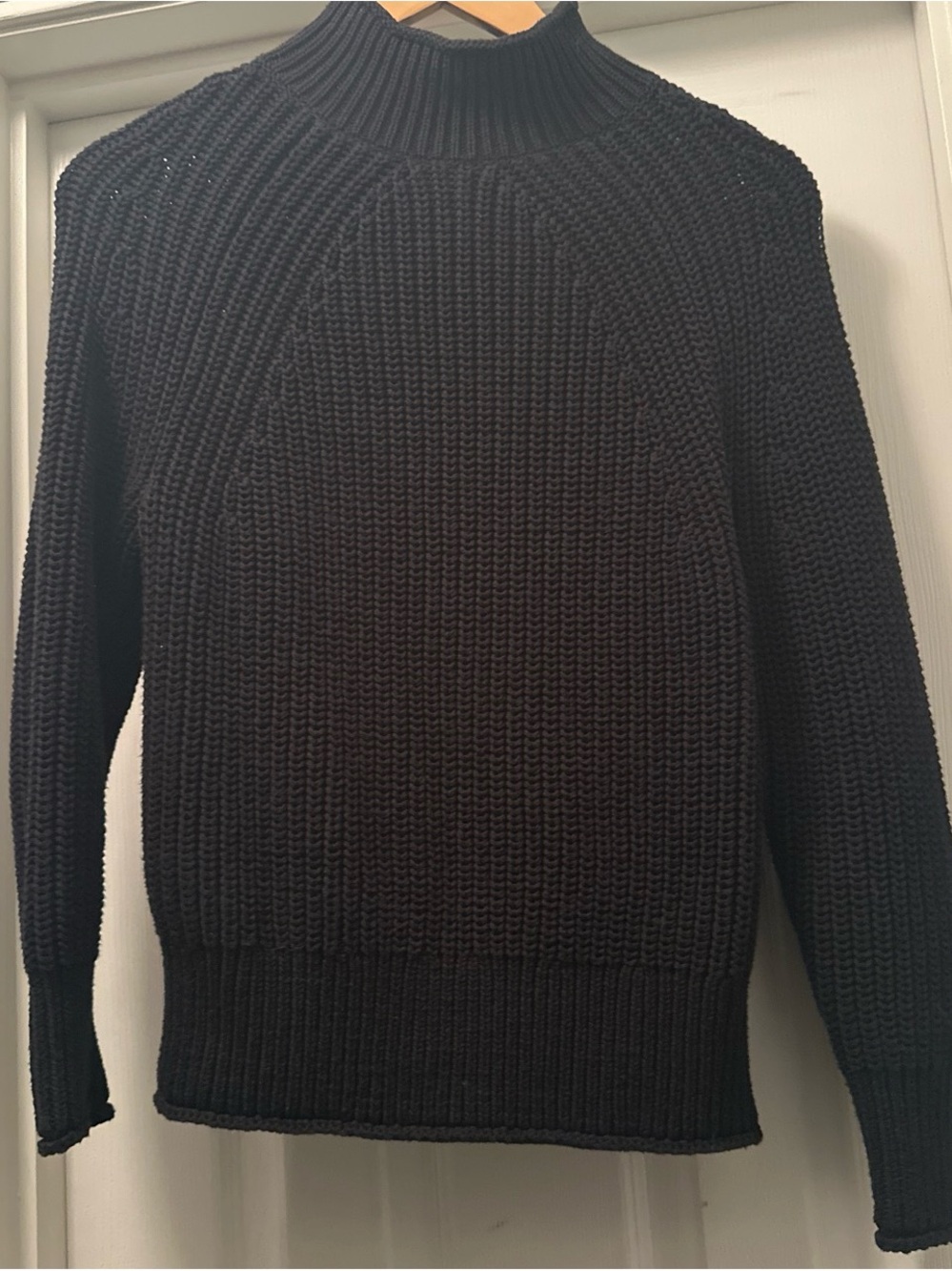 J. Crew Black Chunky Knit Turtleneck Sweater